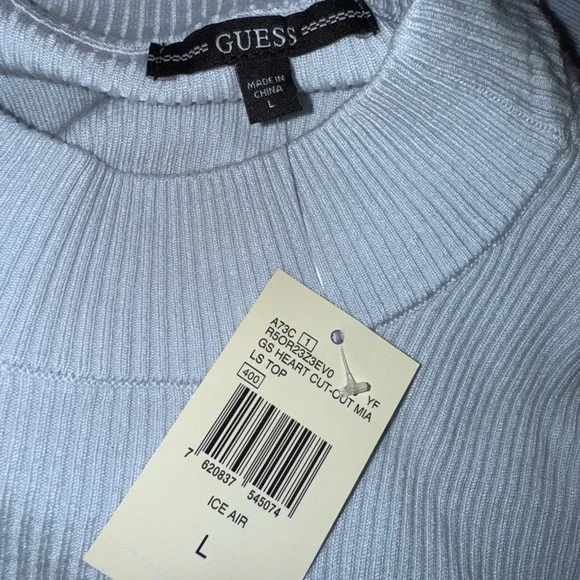 Chic Light Blue Top with Heart Accent - Picture 5 of 6